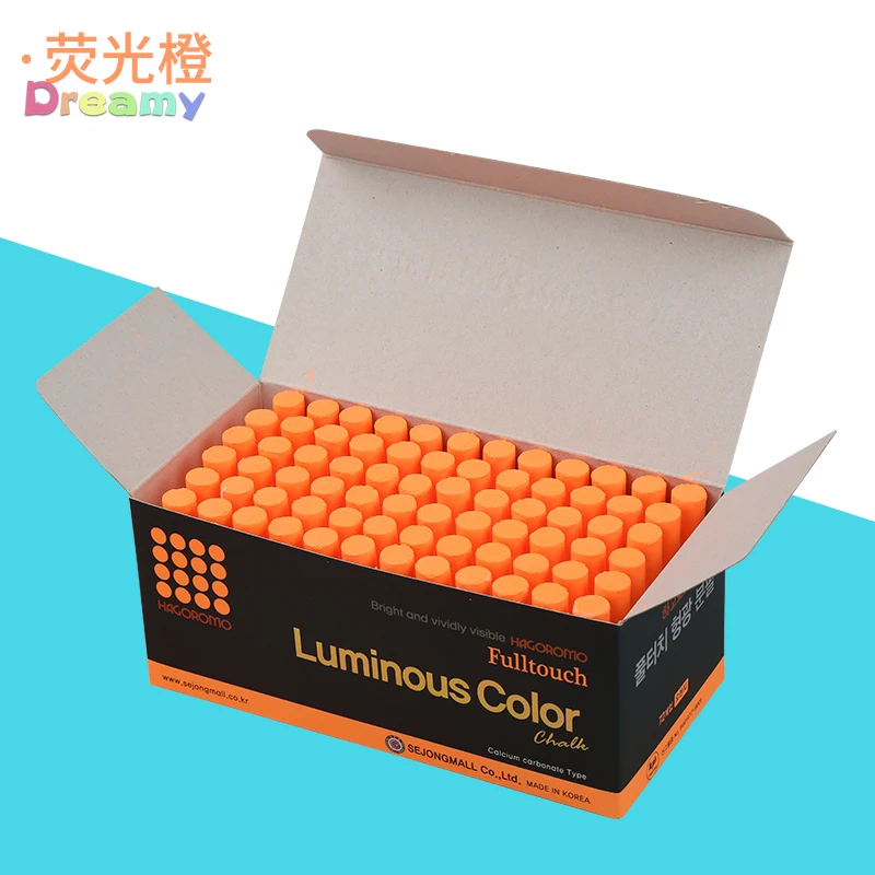 HAGOROMO Fulltouch 5 Colors Chalk 1 Box [72 Pcs /  Red,Yellow,Blue,Green,Orange]