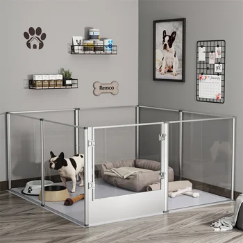 Extra Large Dog Playpen Acrylic Enclosure Pet Animal Bunny Ferrets Dog Fence Cage Pet Whelping Box with Waterproof Fertility Pad 1