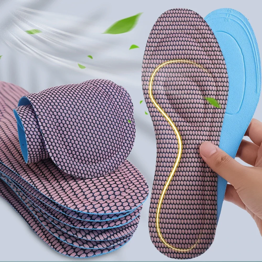 thumbnail image 3 of Plantillas ortopédicas de espuma viscoelástica 5D de 2/4 piezas para zapatos, desodorización antibacteriana, absorción del sudor, plantillas deportivas, almohadillas para correr, 3 of 5