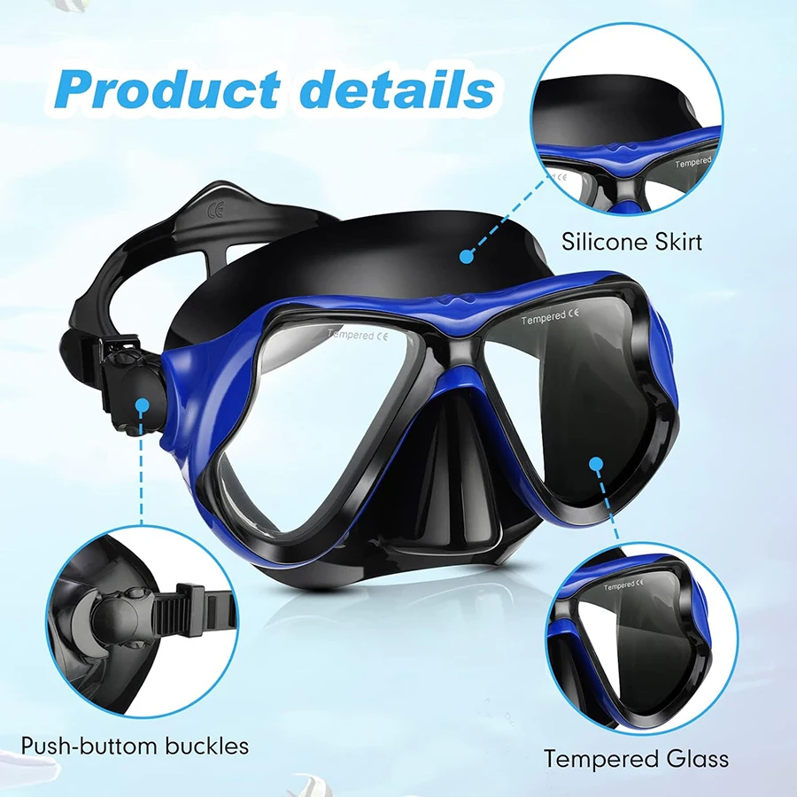 Customize Optical Adult Corrective Diving Mask Myopia Glass Lens Swimming Mask Diopter from -1.5 to -5.0 Pack In Black Box diving mask