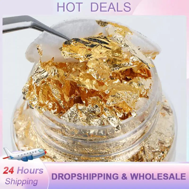 

Блестки для маникюра золотого и серебряного цвета, украшения для ногтевого дизайна, большая бутылочка, украшение для ногтей, фольга для ногтевого дизайна