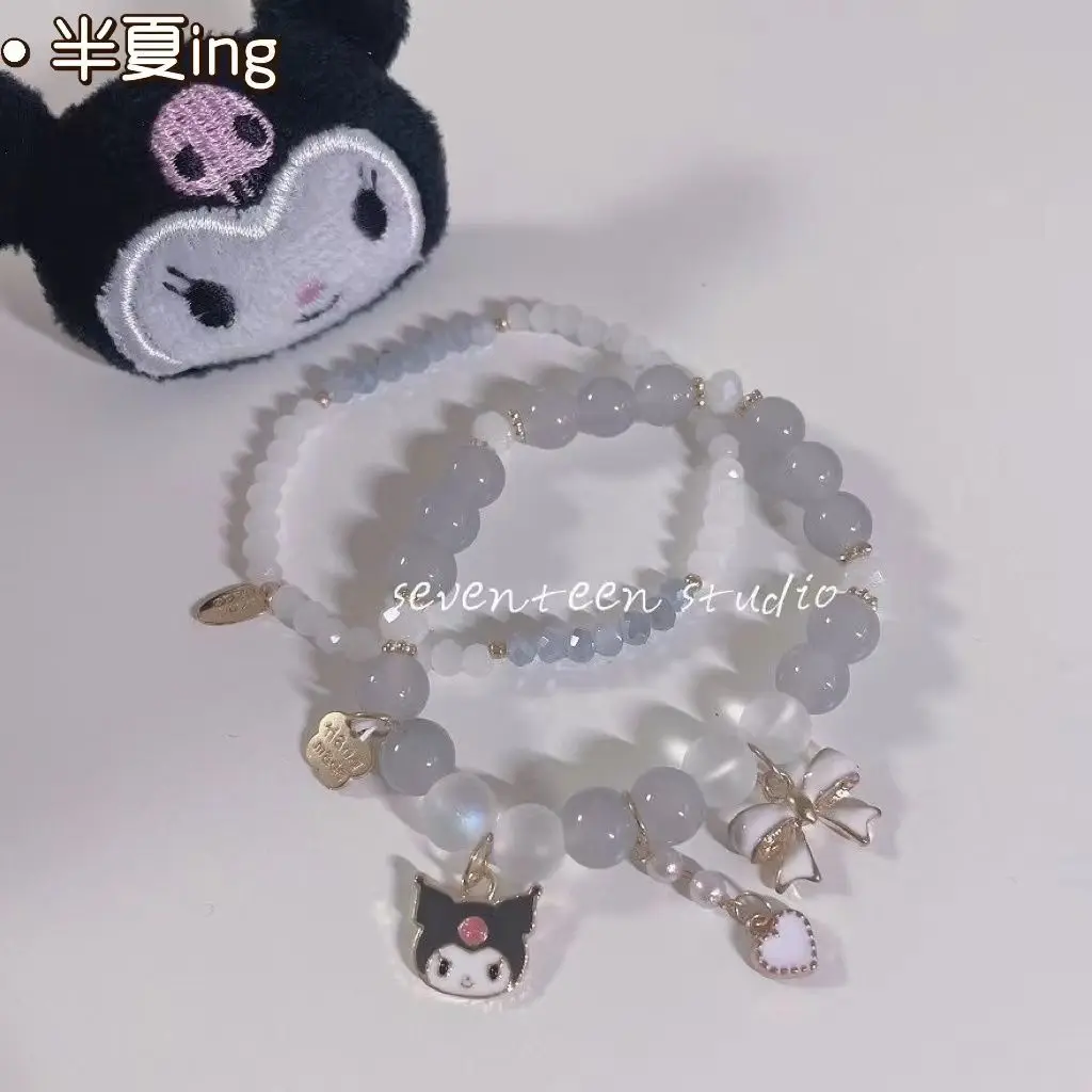 TAKARA TOMY 2022 New Cartoon Hello Kitty Beaded Crystal Bracelet Cute Sweet Girlfriend Gift 3