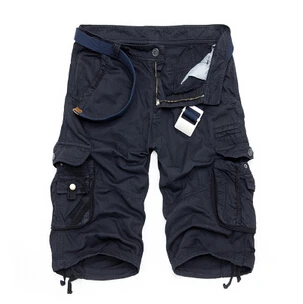 thumbnail image 1 of Pantalones cortos de camuflaje de verano para hombre, 100 % algodón, multibolsillos, estilo capri, 1 of 5