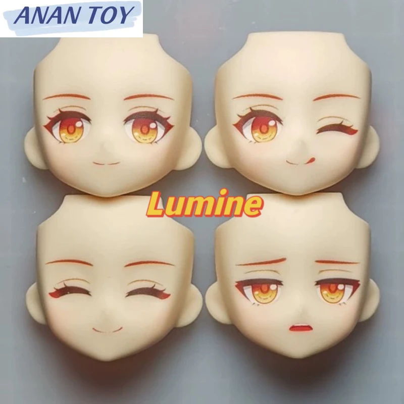 Genshin Impact Traveler Lumine Ob22 Ob24 Face Doll Handmade Water Sticker Finished Faceplate Anime Game Cosplay Toy Accessories 20 books adventurous young original genshin game doujin peripheral notebook notepad stationery laser matte effect pimon traveler