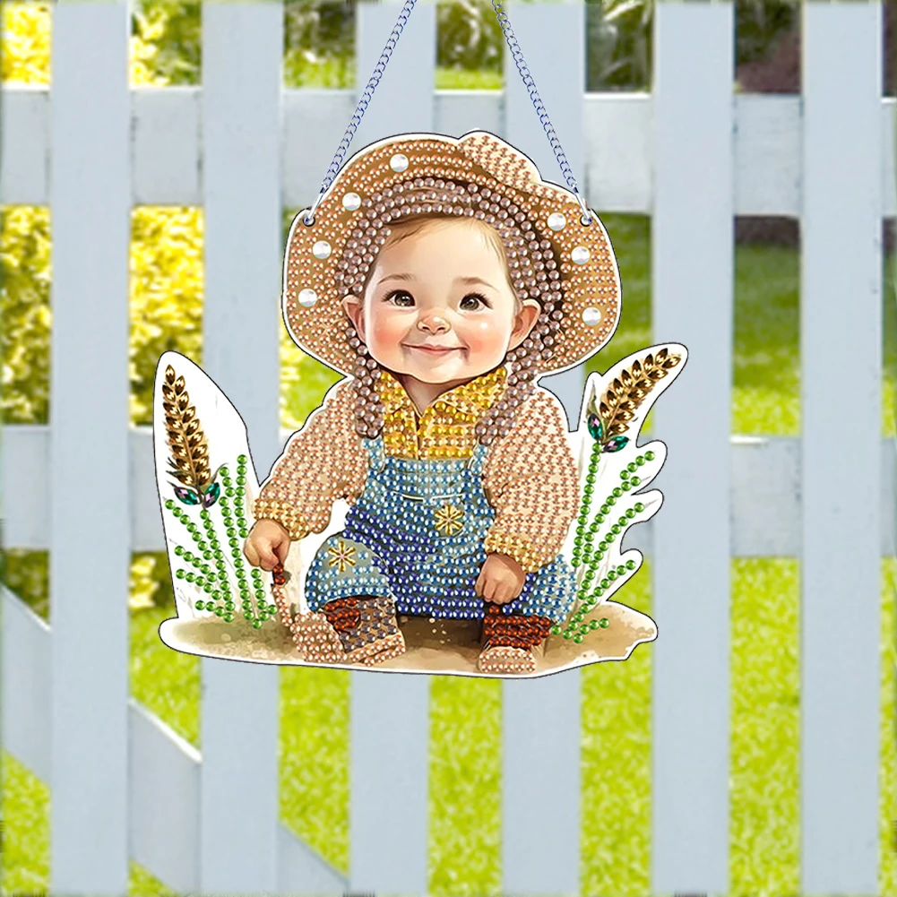 Autumn Owl Special Shape Diamond Painting Hanging Pendant Diamond Painting Decor Rhinestone Diamond Art Pendants for Art Crafts