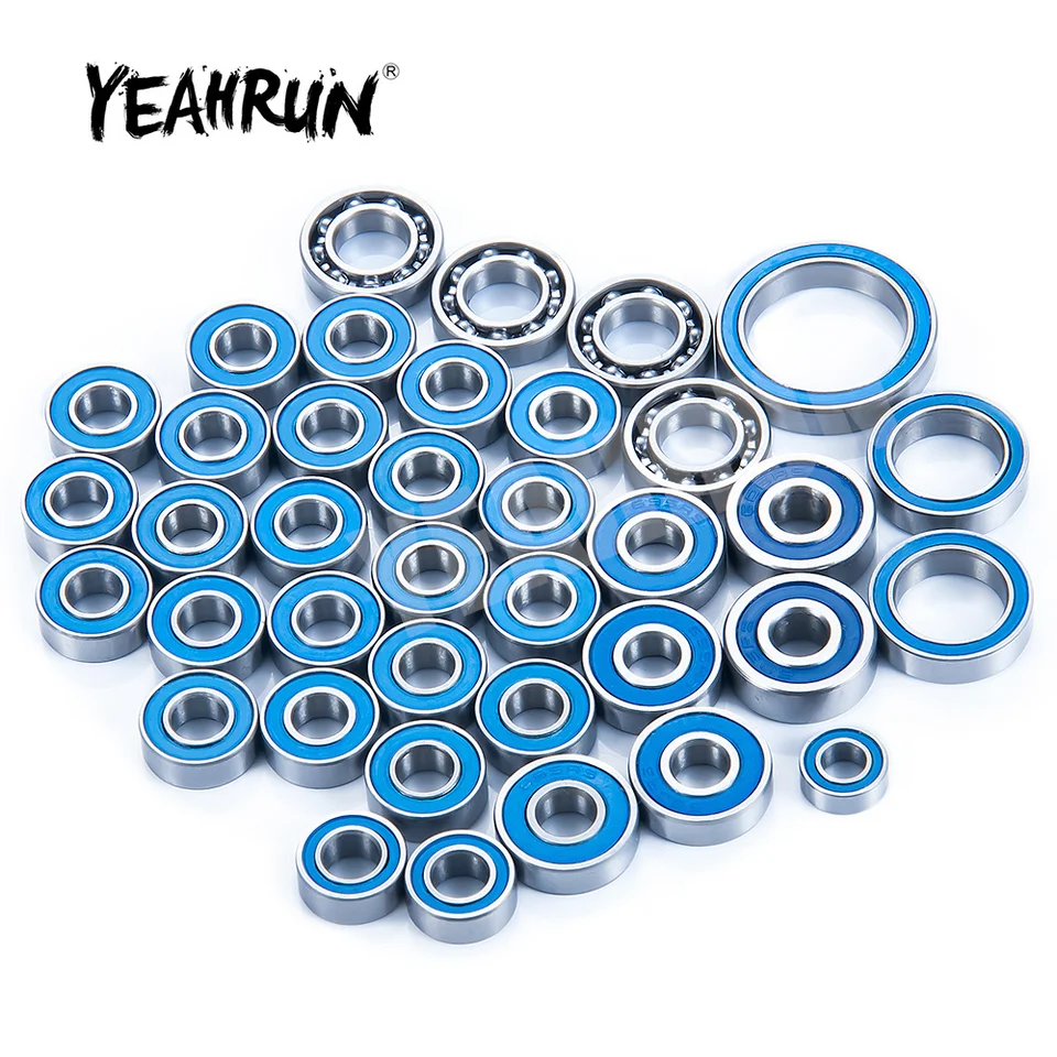 38PCS Set di cuscinetti a sfera in gomma blu metrica sigillata per 1/10