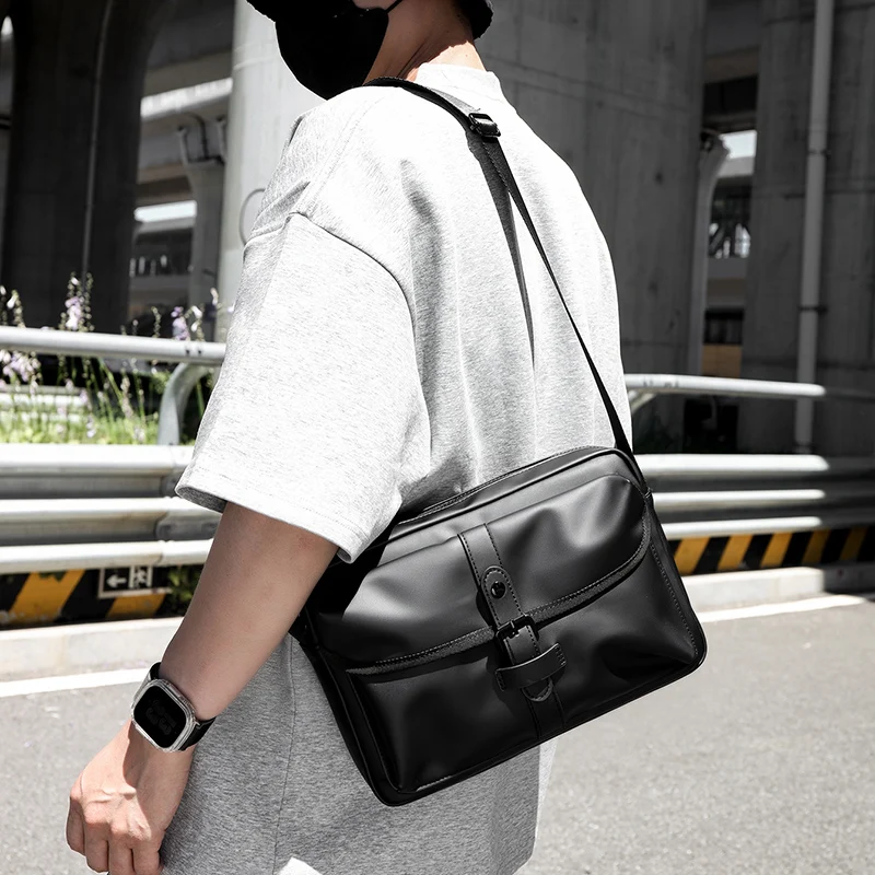 Men's crossbody bag - with adjustable shoulder straps, travel and commuting bag - durable daily crossbody bag, smooth texture