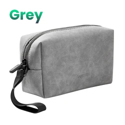 UGREEN Leather Organizer Bag for Digital Accessories and Chargers (Gray)