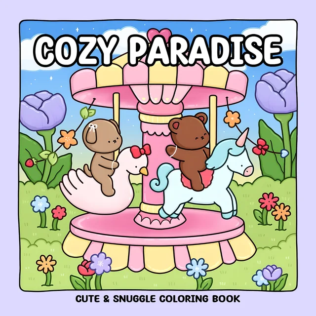 COZY PARADISE Bold-easy Patterns Coloring Book for Adults Cute Drawing Book Perfect Gift for Party and Birthday 1