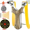 Laser Aiming Metal Slingshot Outdoor Hunting Shooting Slingshot Competition Game Catapult Rubber Band Target Paper Set 1
