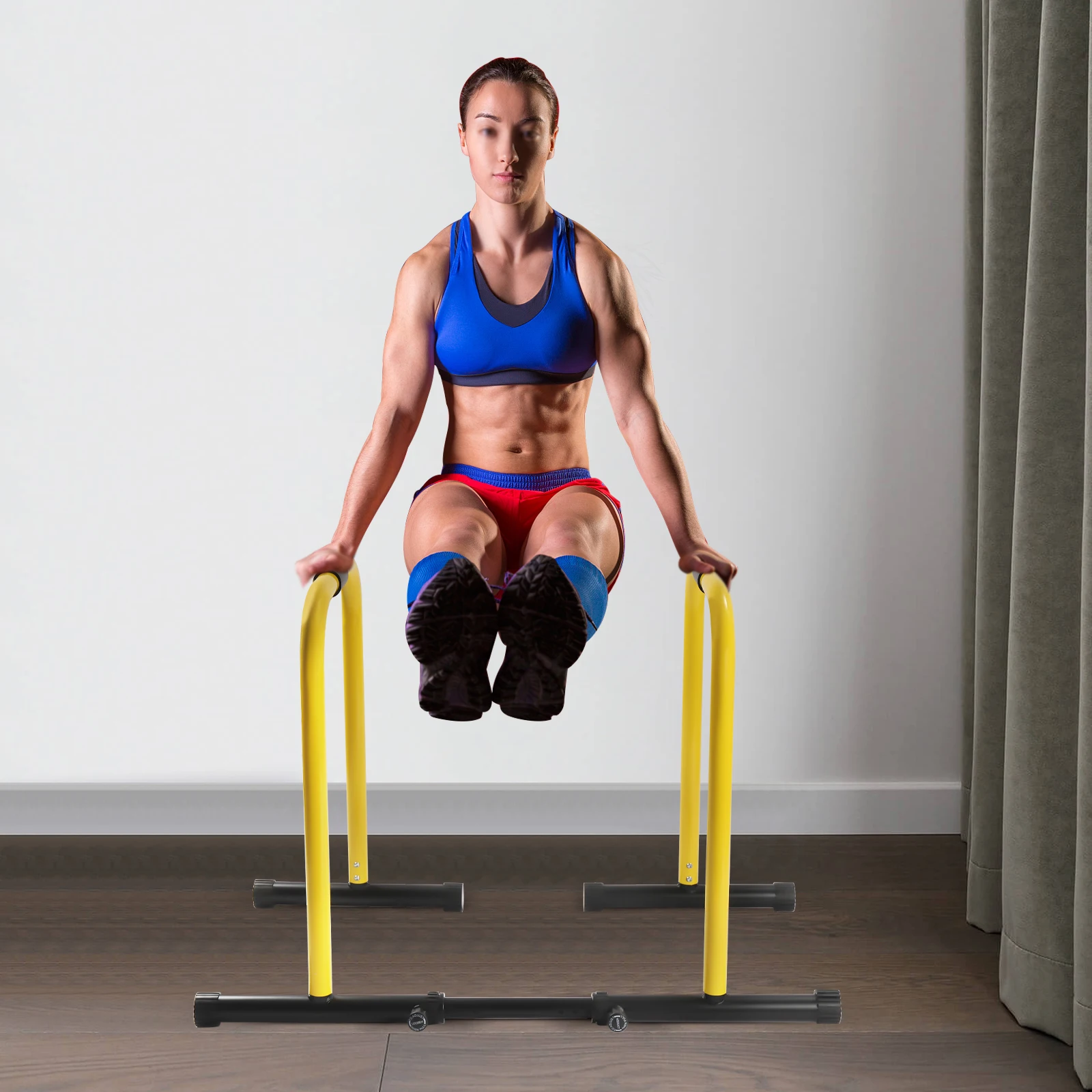 Dip Bar, Adjustable Parallel Bars for Home Gym, Dip Station with (400 LBS) Loading Capacity Trainer Body Building Parallel Bars