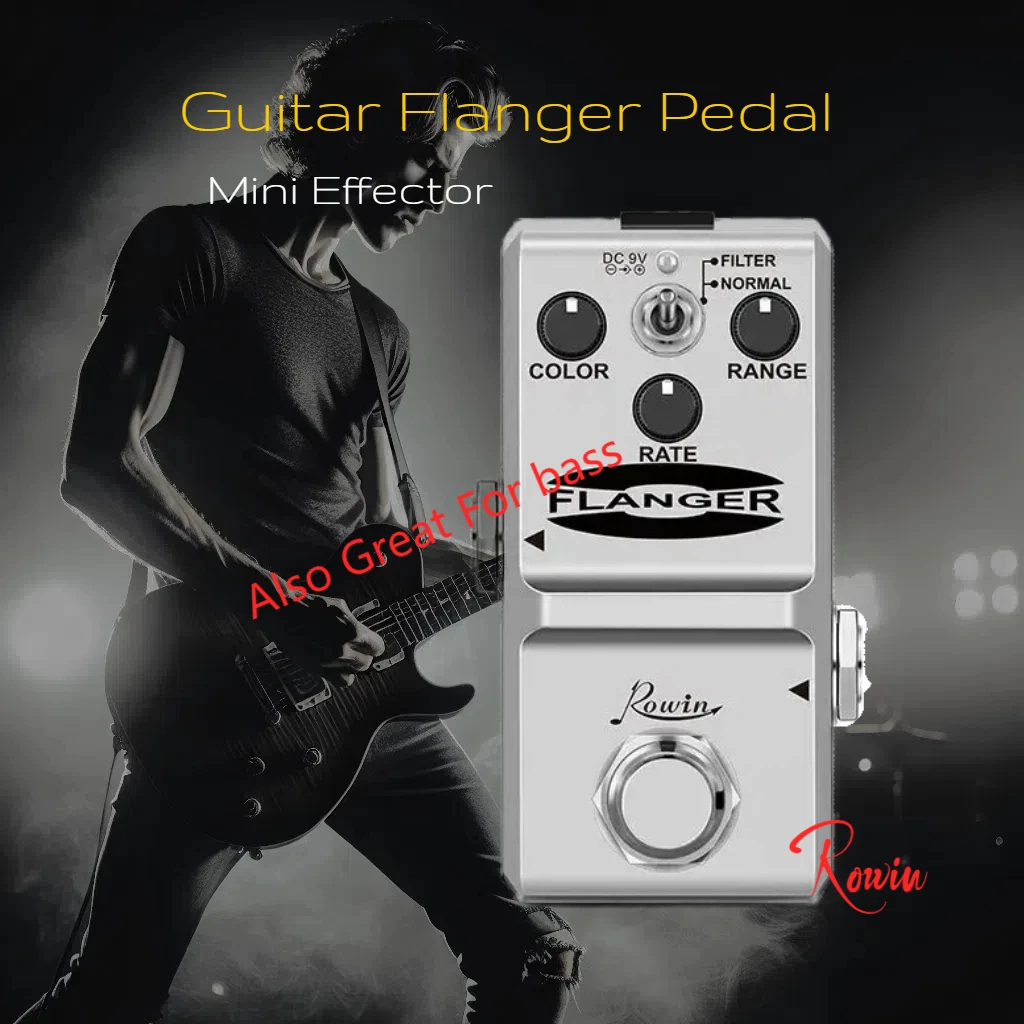 Rowin Electric Guitar Bass Pedal Flanger Guitar Effects Pedal with True Bypass, 2 Modes, Nano Effector LN-312