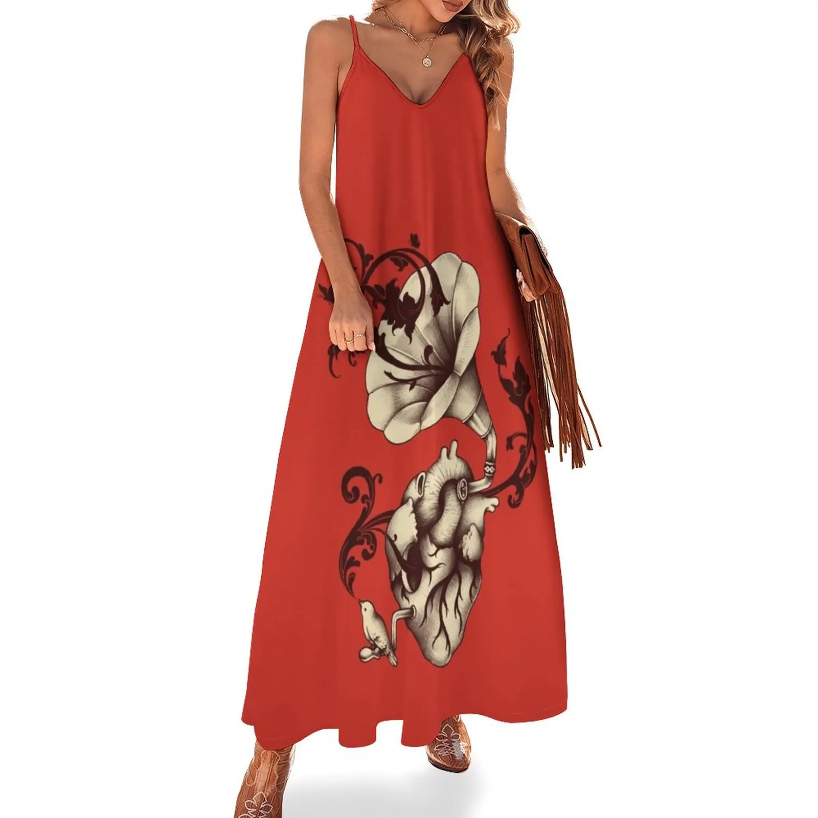 New Listen to your heart Sleeveless Dress summer dresses for women 2023 women's dresses luxury