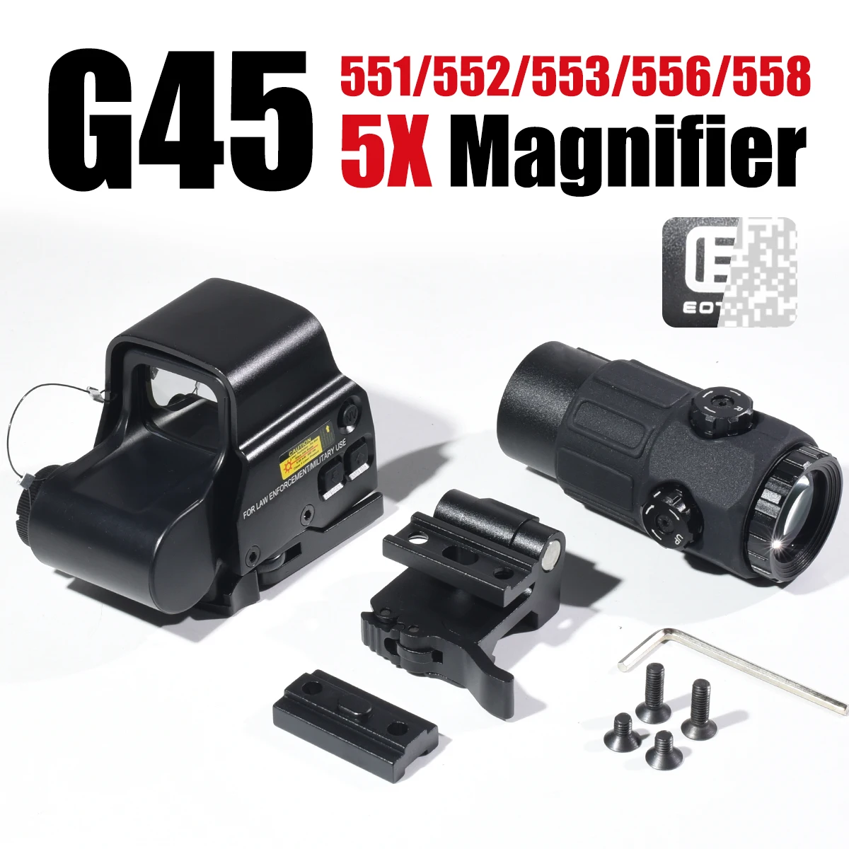 558 Red Dot Sight Holographic Collimator 5X Magnifier for 558 556 553 551 Sights Hunting Gear Accessories