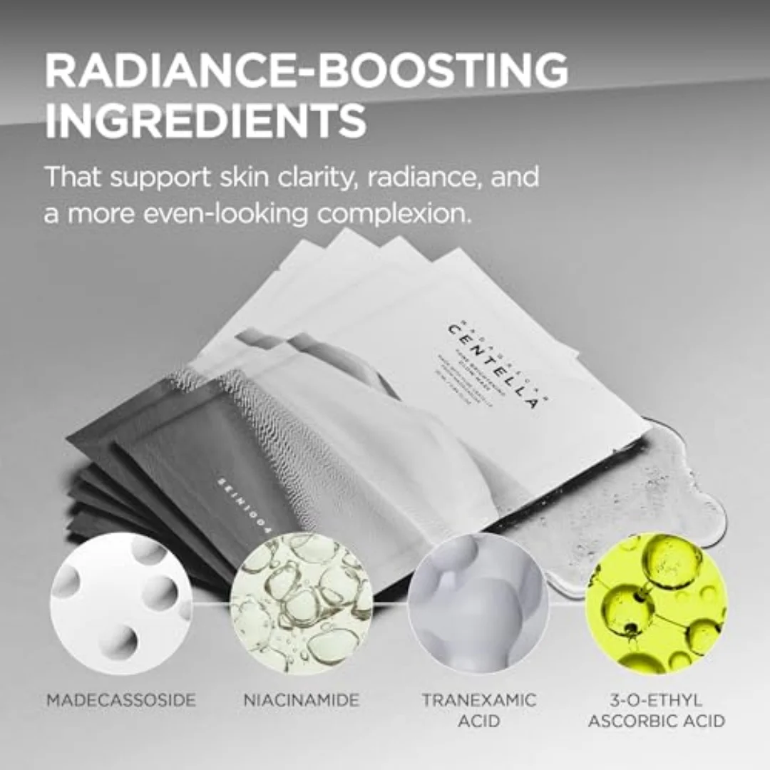 Centella Radiance & Hydration Glow Mask Set - Brightening Face Masks for Dull Skin & Dark Spots