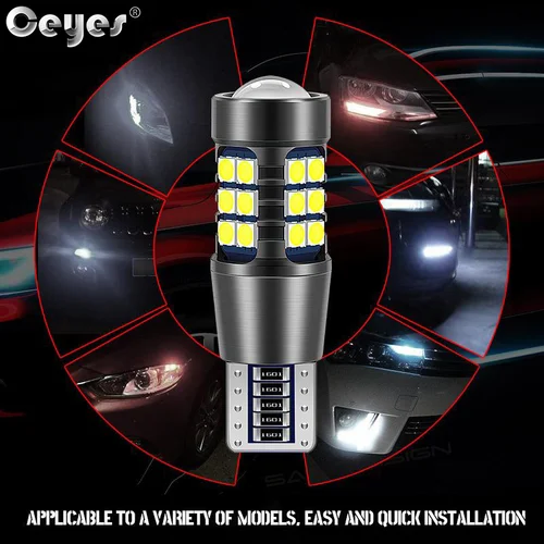 Ceyes-1156 P21W BA15S 7440 W21W 고출력 자동 LED 전구, 흰색 12V 자동차 후진 백라이트 T15 W16W 3030 방향 지시등, 2 개 5