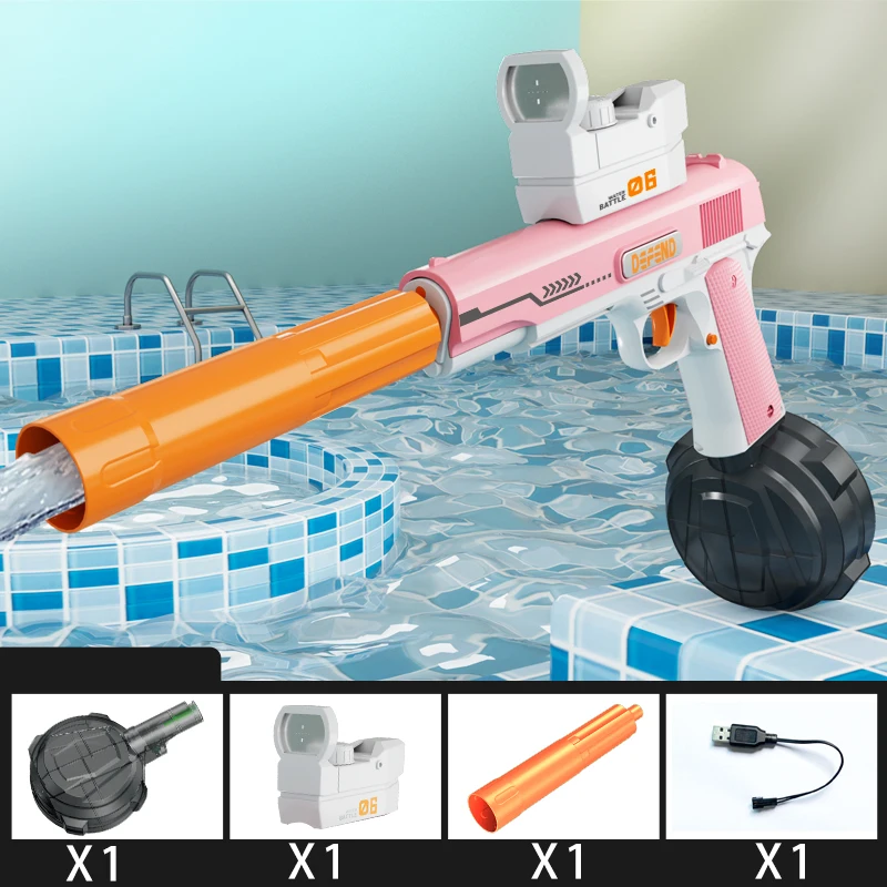 Summer Fully Water Gun Rechargeable Long-Range Continuous Firing Space Party Game Splashing Kids Toy Boy Gift 5