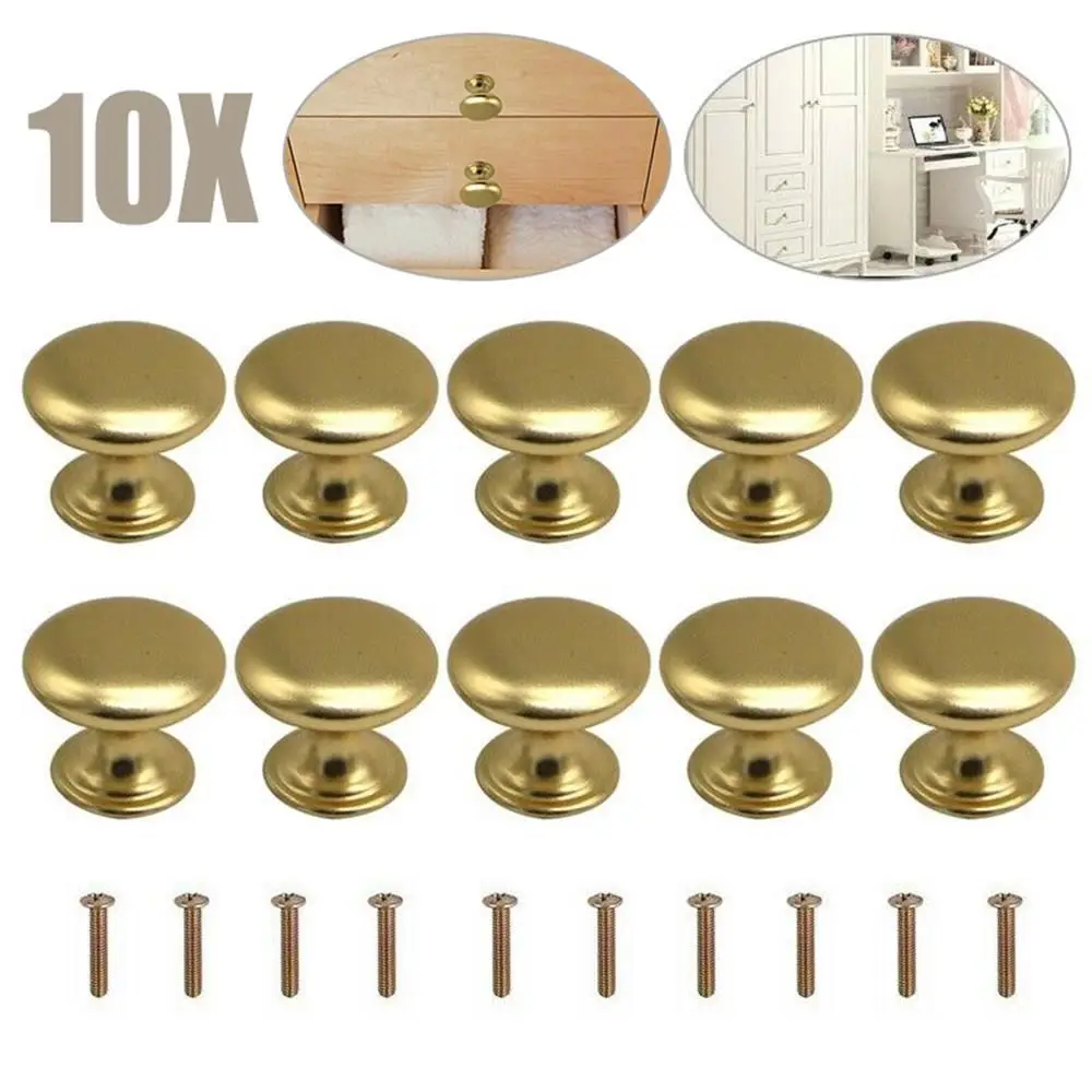 Round Gold Dresser Knobs Drawer Pulls Handles Door Knob Handle