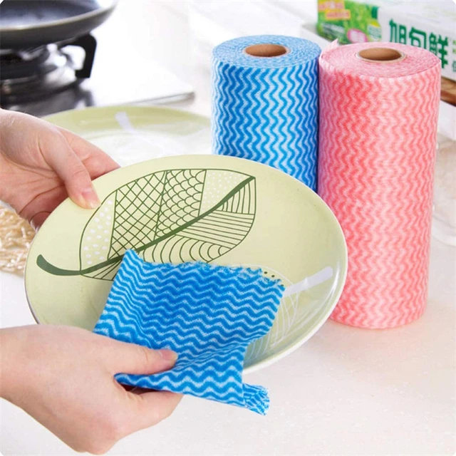 Kitchen Disposable Nonwoven Washing Cloth Dish Towel Dishwashing Cloths, Size: 20, Blue