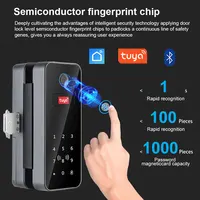 Bluetooth Electronic Glass LOCK Fingerprint Recognition Smart Lock Tuya APP Rfid Card Biometric Unlock for Glass Door Lock - Image 3