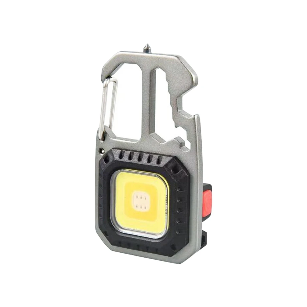 

Mini LED Flashlight Work Light Rechargeable Keychain Light Outdoor Camping Light Portable Pocket Wrench Screwdriver Safety Hamme