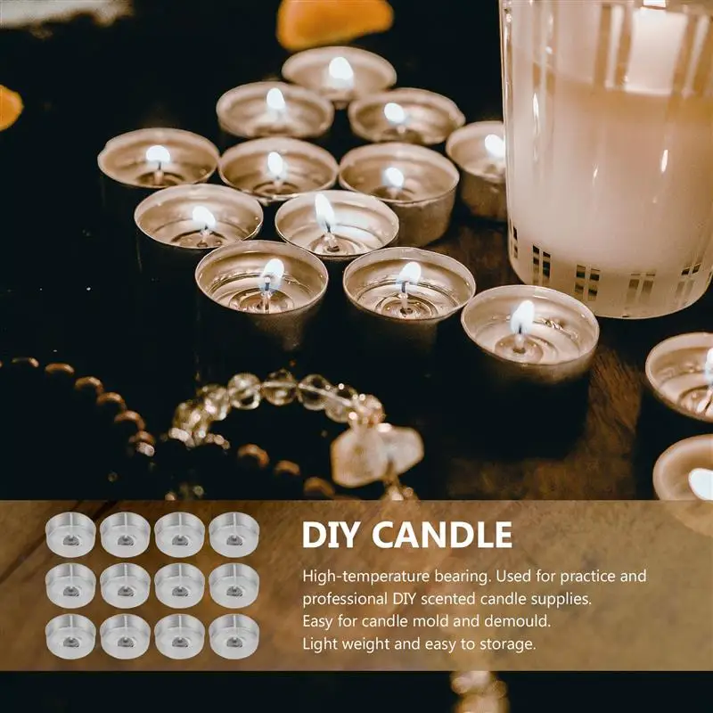 Tea Light Cup Holding Container Refillable Container Eye Shadow Tin Aluminum Tin Tealight candle holders 100 Sets