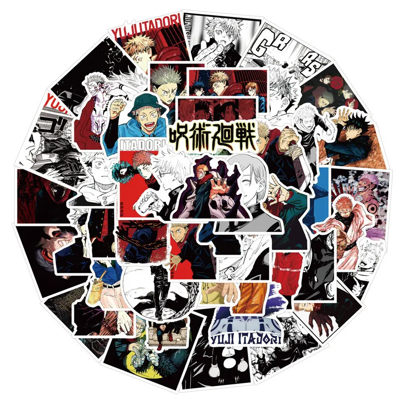 

10/50Pcs Anime Jujutsu Kaisen Stickers Suitcase Skateboard Laptop Luggage Phone Cartoon Cute Stickers Decal Kids Gift