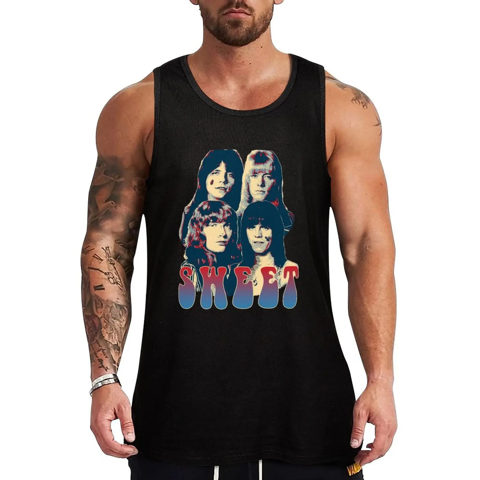 

The Sweet Tank Top Male clothes bodybuilding t-shirt Sleeveless top Men's cotton t-shirt