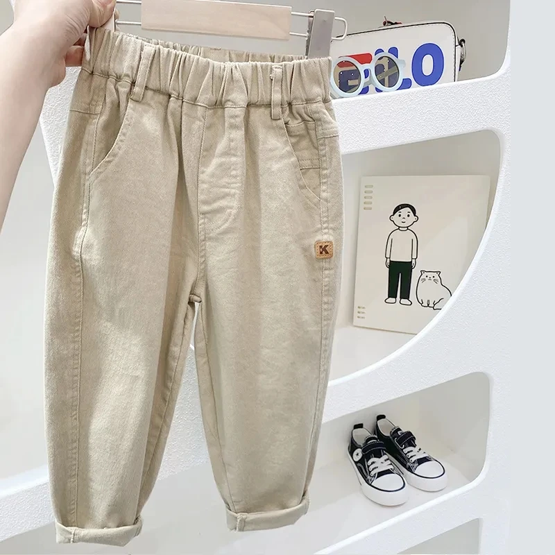 3 5 7 9Y Children's Pants Spring and Autumn Korean Edition Boys' Baby Casual Cotton Pants Children's Clothing Kids Boys Trousers