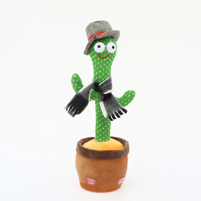 Dancing Cactus Repeat Talking Toy Electronic Plush Toys Can Sing Record Lighten Battery USB Charging Early Education Funny Gift 2