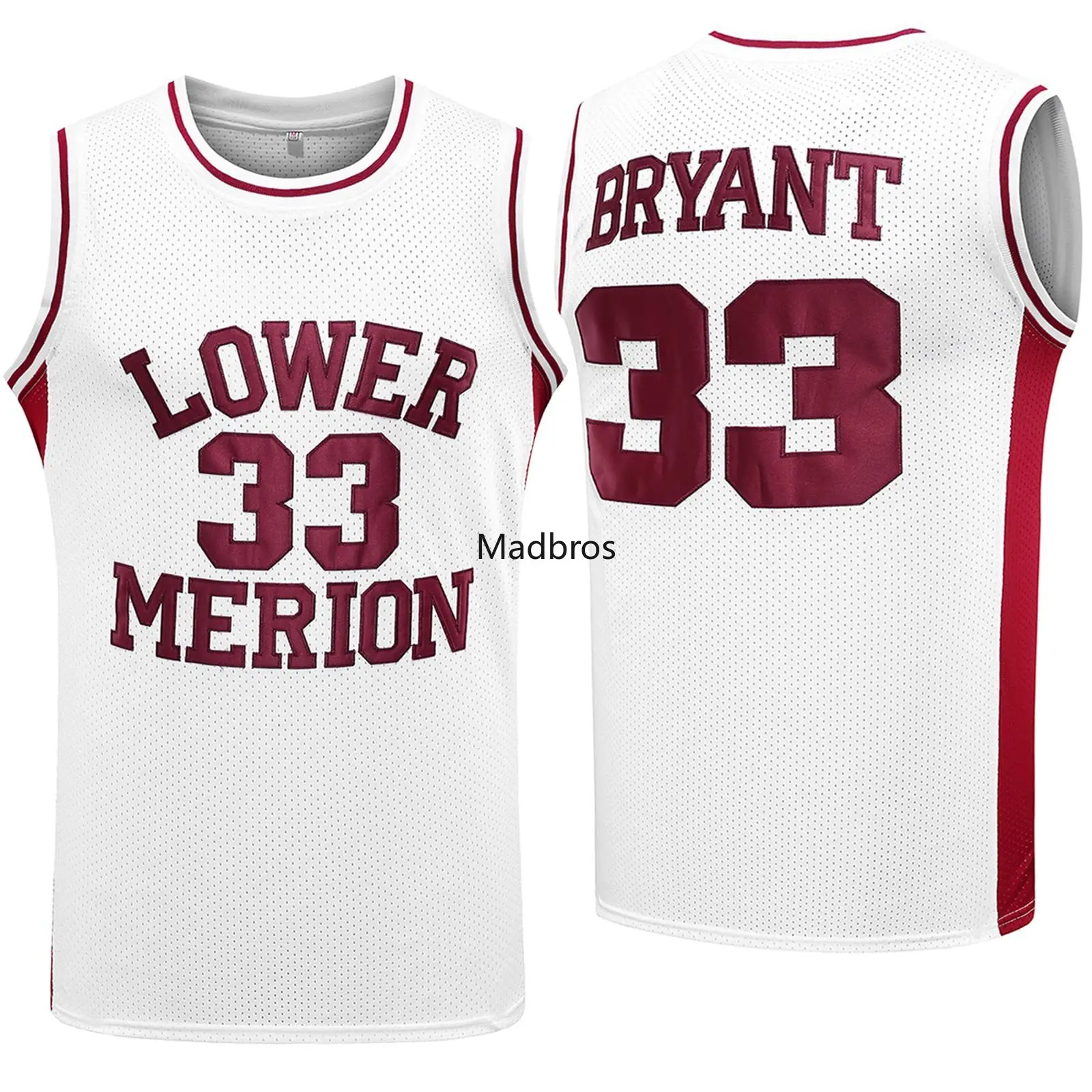 Kobe Bryant Jersey 33 Lower Merion Basketball Jersey Retro High School Mens  Shirt All Stitched Us Size S-XXXL