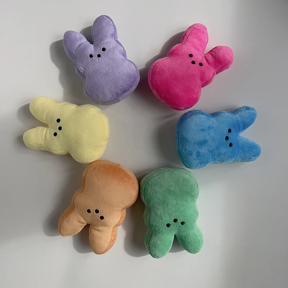 3pcs Easter Peeps Bunny Plush Toy Hand Figure Ornament Doll Doll rabbit Birthday Gift Short Plush PP Cotton 4