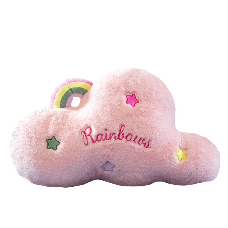 Newcartoon Cloud Cushion Plush Toys Cozy Rabbit Fur Stuffed Soft Pillow Kawaii Rainbow Moon Star Dolls For Girls Bed Decor Gifts q version hua cheng anime dolls stuffed pillow pillow toy heaven official s blessing stuffed toys tian guan ci fu plush toys