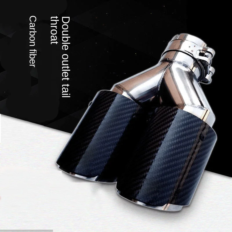 

One Divided into Two Y-Type Double Outlet Car Exhaust Pipe Tailpipe Scorpio Carbon Fiber Exhaust Pipe Universal Tailpipe