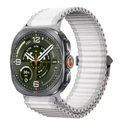 Off - road Trail Nylon Loop Strap: Braided Breathable Band - Watch Ultra 2 - 1 47mm (White - black buckle)