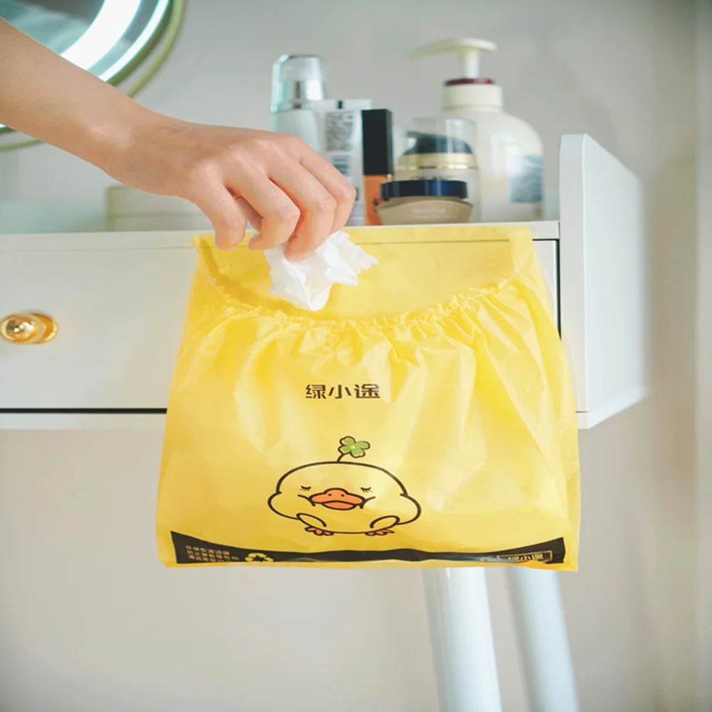 Car Trash Bag 15 Pcs Self Adhesive Disposable Plastic Trash Pouch Auto Vehicle Interior Accessories