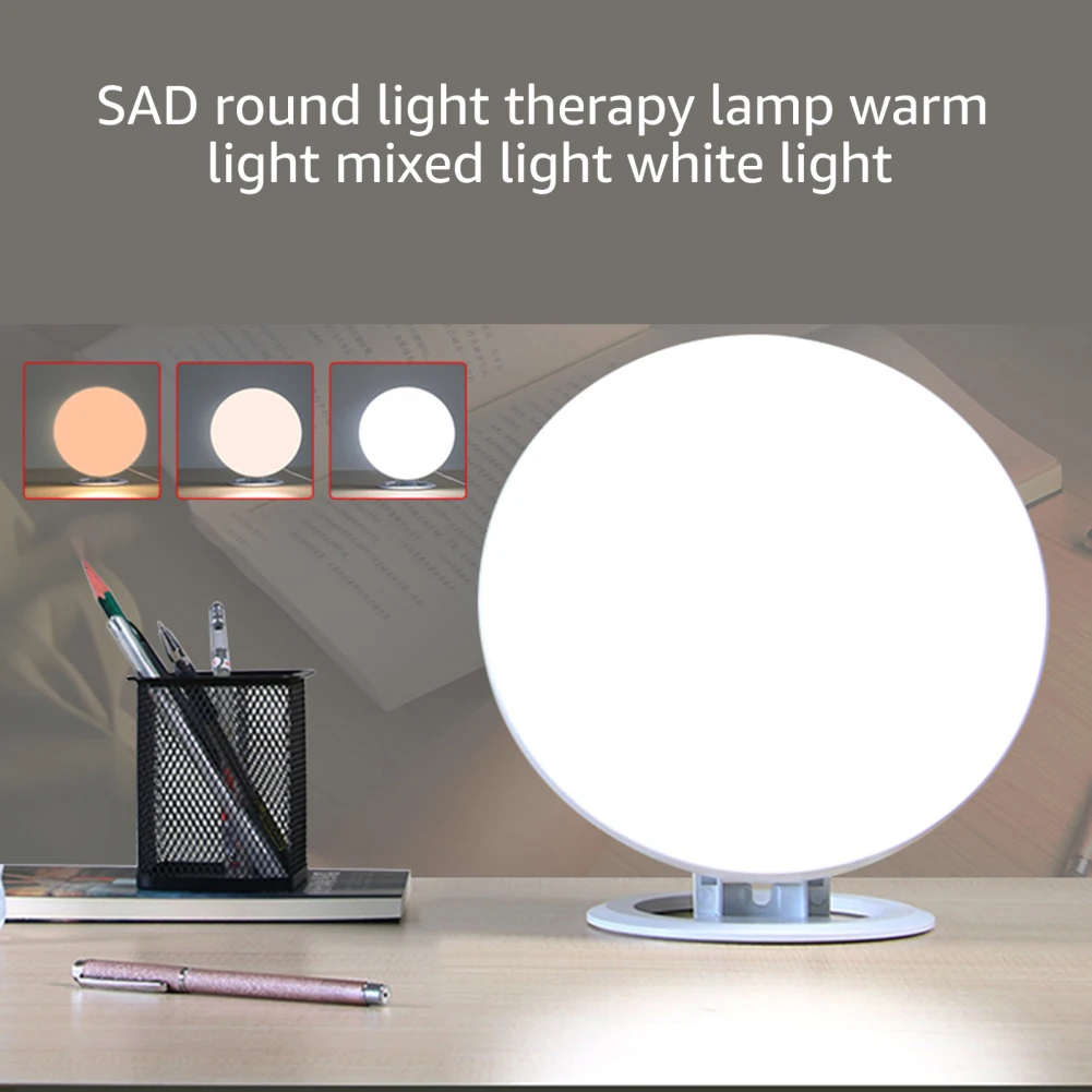 

Терапевтическая лампа, круглая, печальная, дневной свет, 5 уровней яркости, 4 секундомера и функция памяти