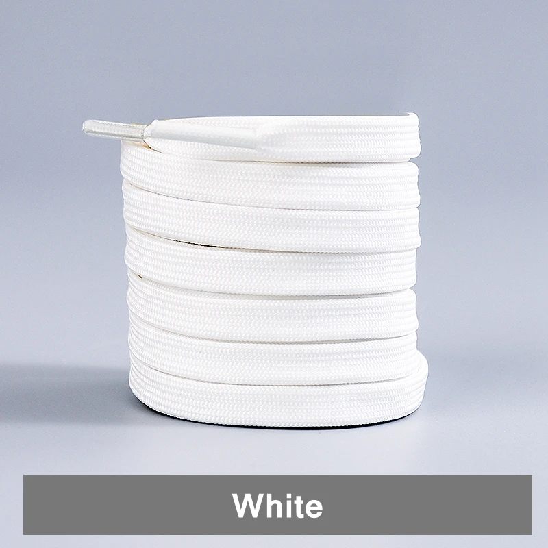 1 paar zwart witte veters plat dubbel geweven antislip polyester schoenveters sport casual witte schoenen klassieke schoenveter