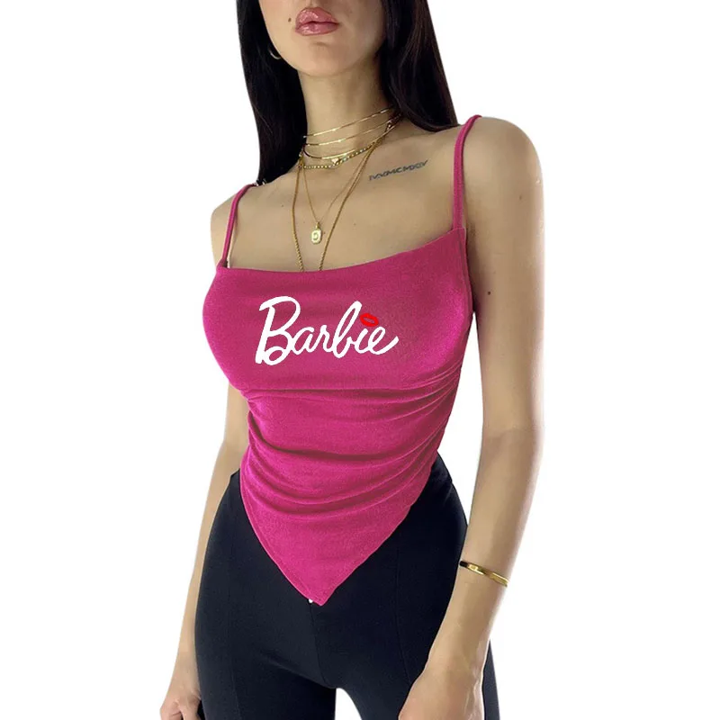 Europeo Americano Sottile Sexy Barbie Canotta Cartoon Hot Girl Fashion Versatile Breve Backless High-Look Top Per Le Donne