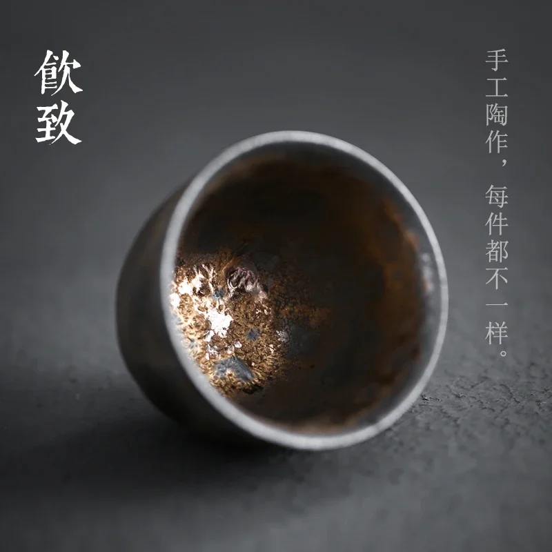 Firewood teacup Japanese-style tasting cup small stoneware master cup single handmade ceramic Kungfu tea set tea cup