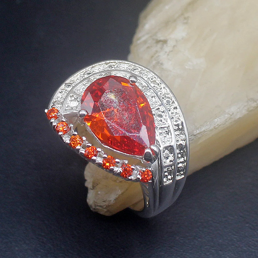 

Gemstonefactory ювелирные изделия большая акция один уникальный 925 серебро удивительный Красный Гранат для женщин девушек кольца 7,5 #20215339