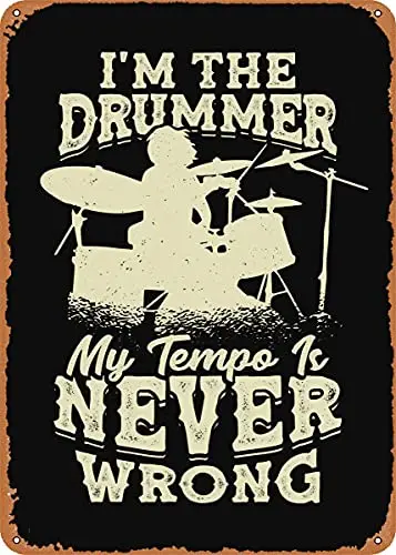 

Percussionist Drummer Vintage Look Metal Sign Patent Art Prints Retro Gift 8x12 Inch