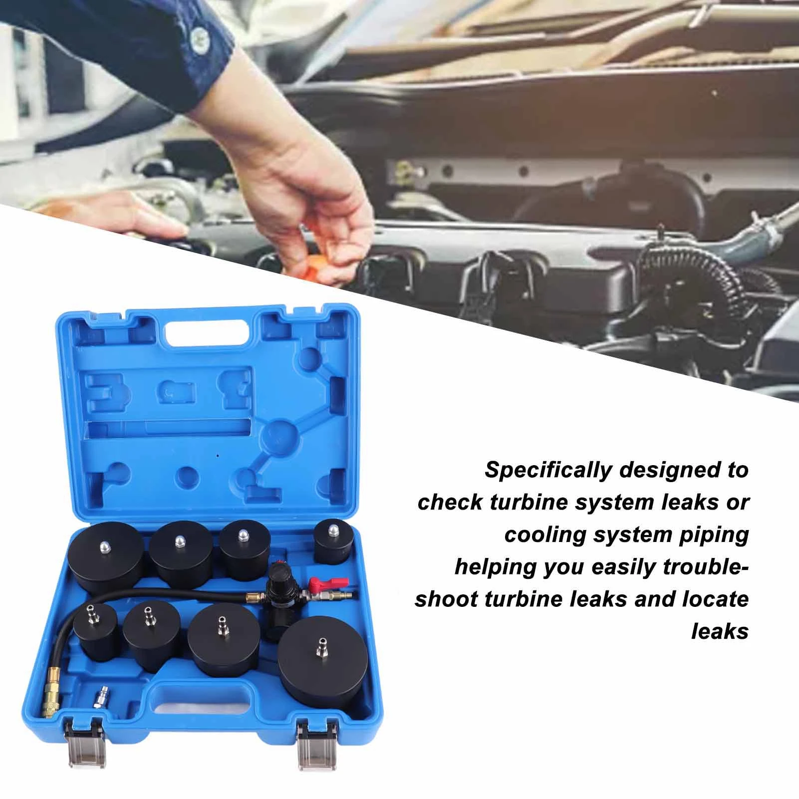 Turbocharger Boost Leak Tester Easy To Use High Precision Turbo System Leakage Tester Pressure Gauge Tester for Cool System 6