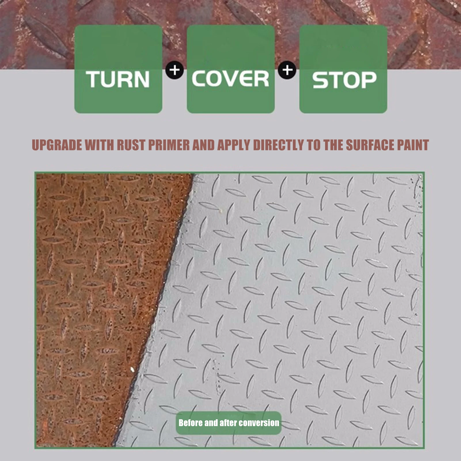 Non-Corrosive Rust Removers good Adhesion Deep Conversion Rust Remover for Fences Taps Colorful Steel Tiles