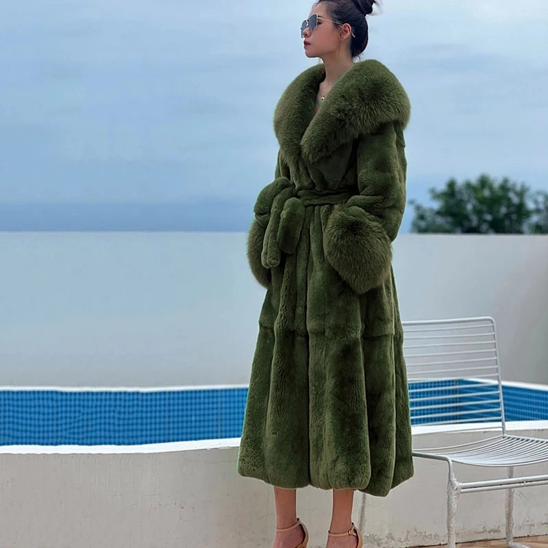 Women\'s Fluffy Jacket Parker Winter Fur Mink Warm Solid Color Faux Fur Women New Casual Long Sleeve Temperament Women Fur Coat