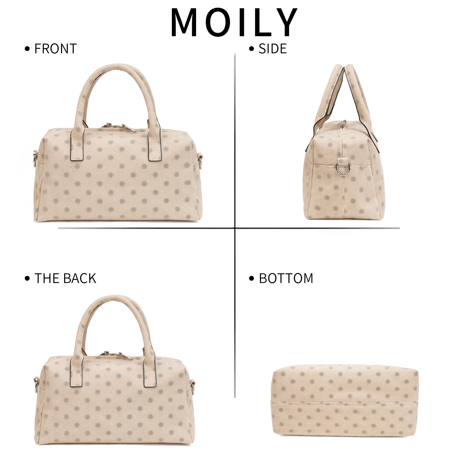 Polka Dot Pillow Bag Dachshund Underarm Shoulder Bag Causal Handheld Purse Polka Dot Crossbody  Purse for Work Travel