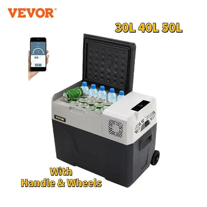 Vevor Mini Frigo Mini Frigorifero Per Auto Congelatore 30L 40L 50L Compressore Portatile Cooler 12V/24V 220V Per La Guida Campeggio Picnic