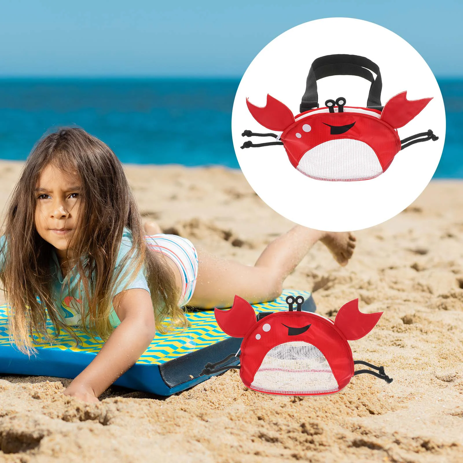 

Beach Toys Towel Bags Crab Kids Wash Sandbox Travel Shell Collecting Pouch Shells