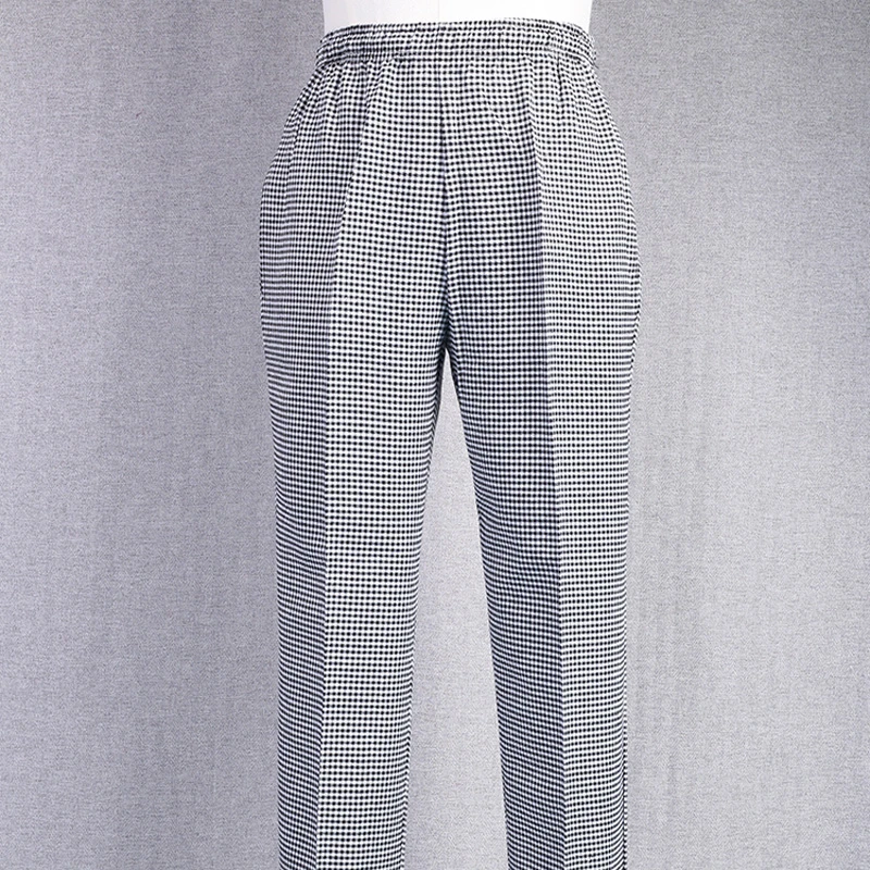New Chef Pants Men Hotel Kitchen Straight Leg Pants Elastic Professional Trousers Loose Fashion Casual Work Everyday
