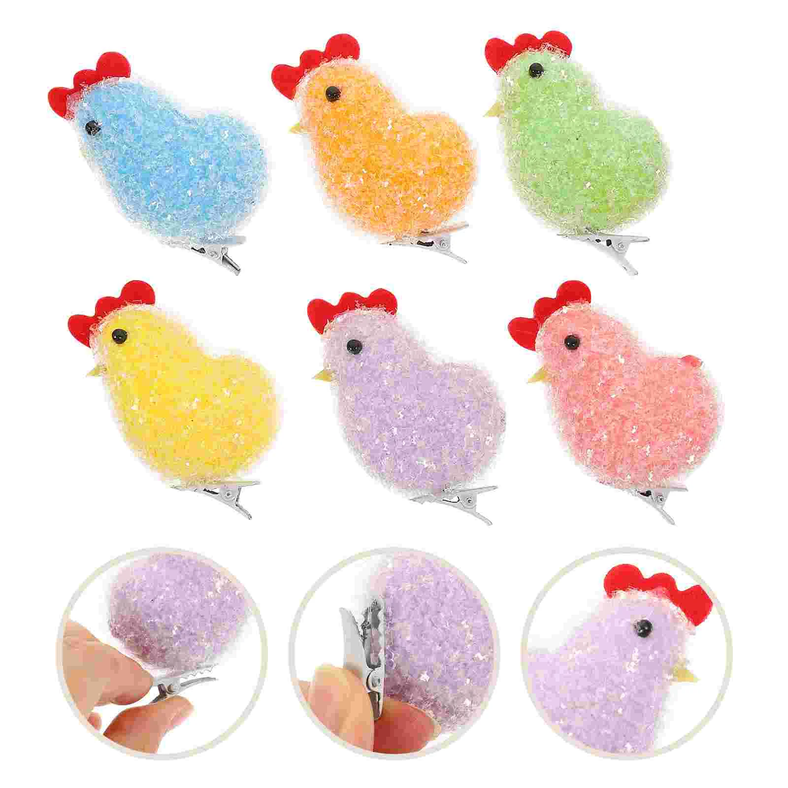 

12 Pcs Easter Chick Mini Hair Claw Clips Party Headdress Barrettes Props Lovely Hairpins Plastic Child Chicks Designed